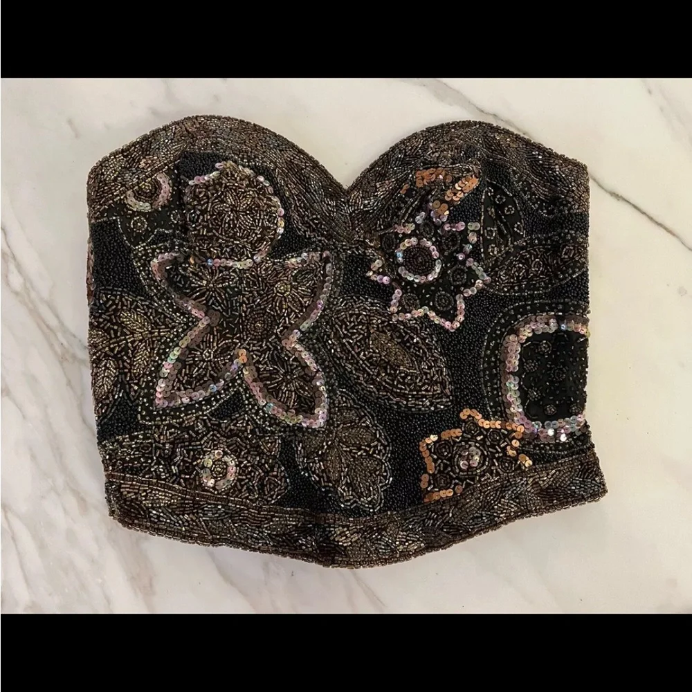 Oleg Cassini Beaded corset - Picture 1 of 10